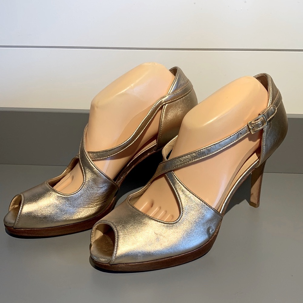 Talbots Gold Metallic Heels